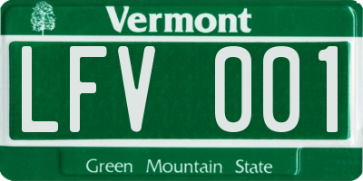 VT license plate LFV001