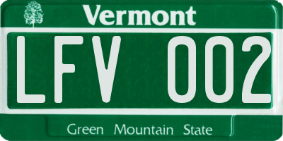 VT license plate LFV002