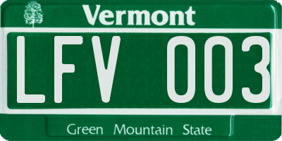 VT license plate LFV003