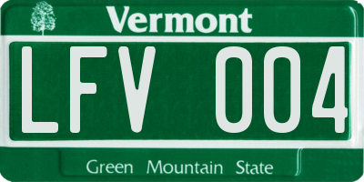 VT license plate LFV004