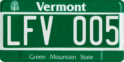 VT license plate LFV005