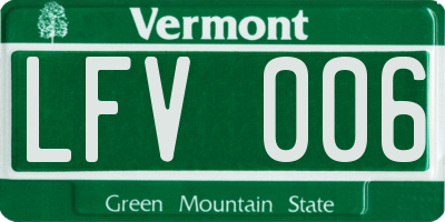 VT license plate LFV006