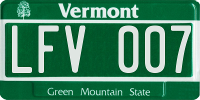 VT license plate LFV007