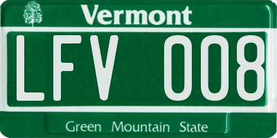 VT license plate LFV008