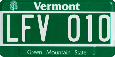 VT license plate LFV010