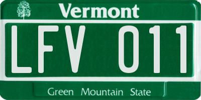 VT license plate LFV011