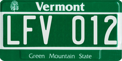 VT license plate LFV012