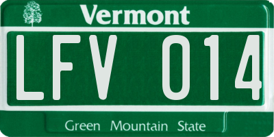 VT license plate LFV014