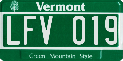 VT license plate LFV019
