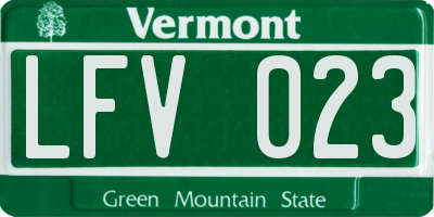VT license plate LFV023