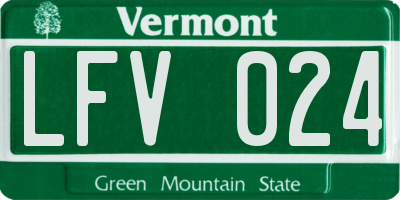VT license plate LFV024