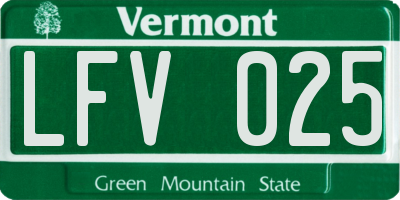 VT license plate LFV025