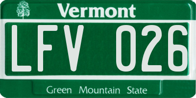 VT license plate LFV026