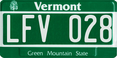 VT license plate LFV028
