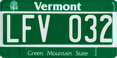 VT license plate LFV032