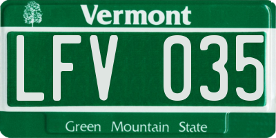 VT license plate LFV035