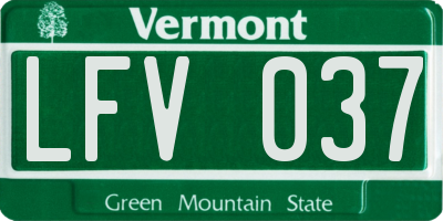 VT license plate LFV037