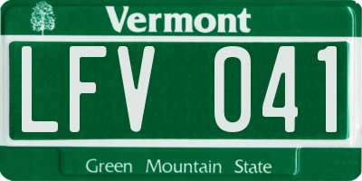 VT license plate LFV041