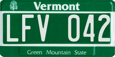 VT license plate LFV042