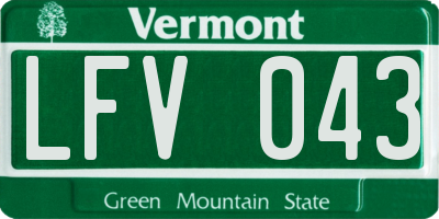 VT license plate LFV043