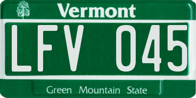 VT license plate LFV045