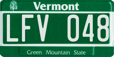 VT license plate LFV048