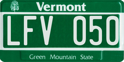 VT license plate LFV050
