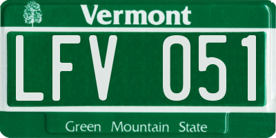 VT license plate LFV051