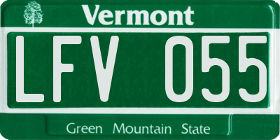 VT license plate LFV055