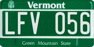 VT license plate LFV056
