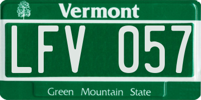 VT license plate LFV057