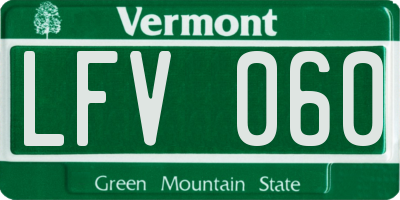 VT license plate LFV060