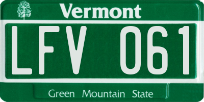VT license plate LFV061