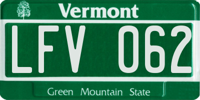 VT license plate LFV062