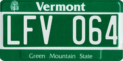 VT license plate LFV064