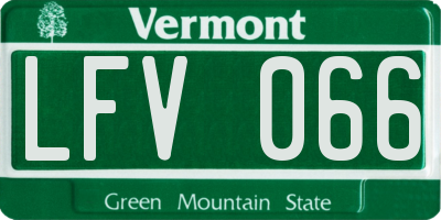 VT license plate LFV066