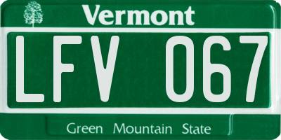 VT license plate LFV067
