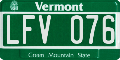 VT license plate LFV076