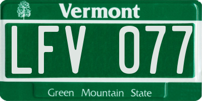 VT license plate LFV077