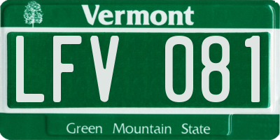 VT license plate LFV081