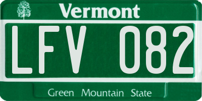 VT license plate LFV082
