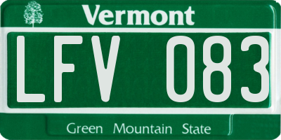 VT license plate LFV083