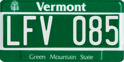 VT license plate LFV085
