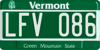 VT license plate LFV086