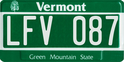VT license plate LFV087