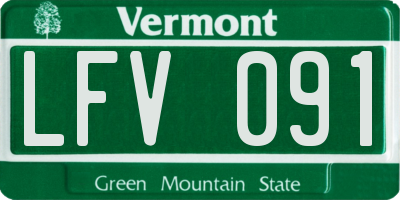 VT license plate LFV091