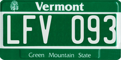 VT license plate LFV093