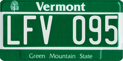 VT license plate LFV095