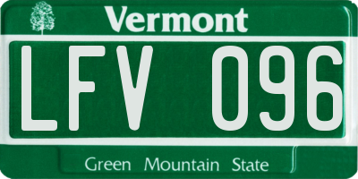 VT license plate LFV096