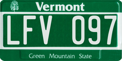 VT license plate LFV097